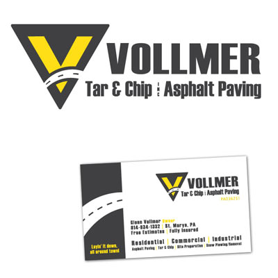 Logo and business card development for paving company.